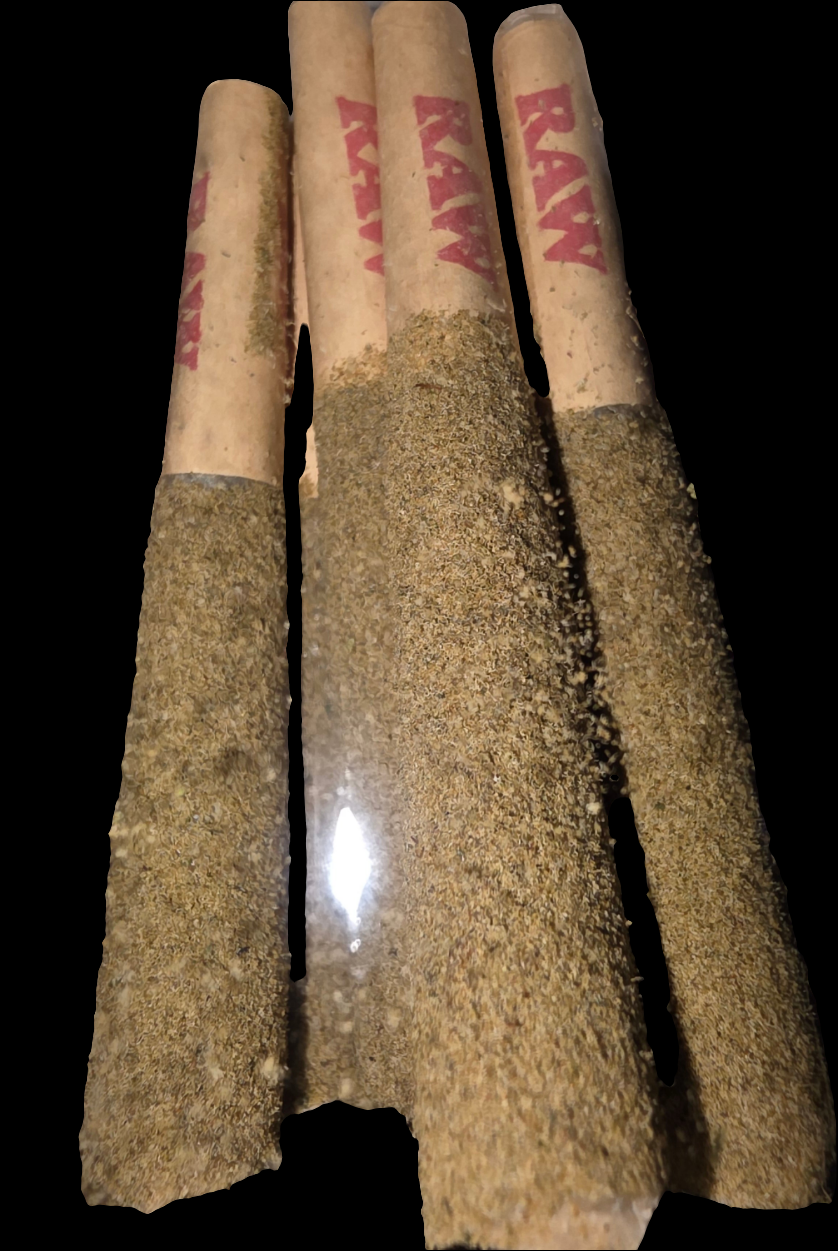 Live rosin infused and dusted in dry sift, dog walkers 7 count per pack.