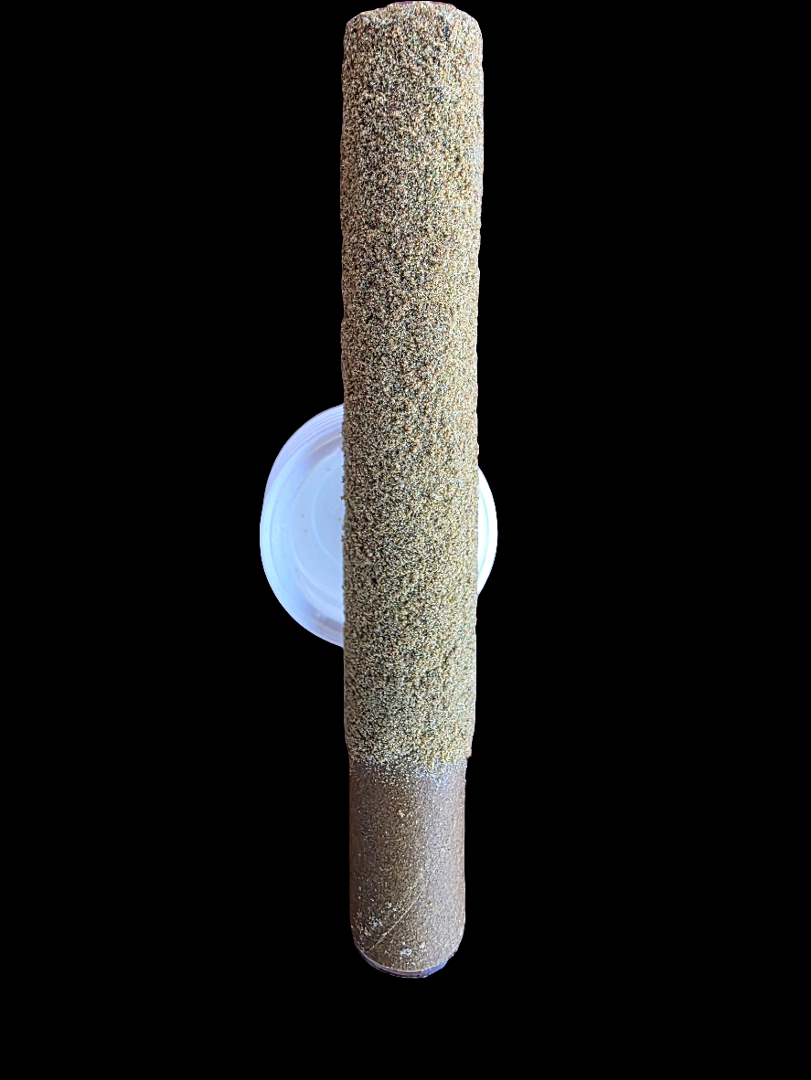 Live rosin/diamonds infused 2.5g blunt dusted with dry sift hash, premium wrap and quartz glass tip!